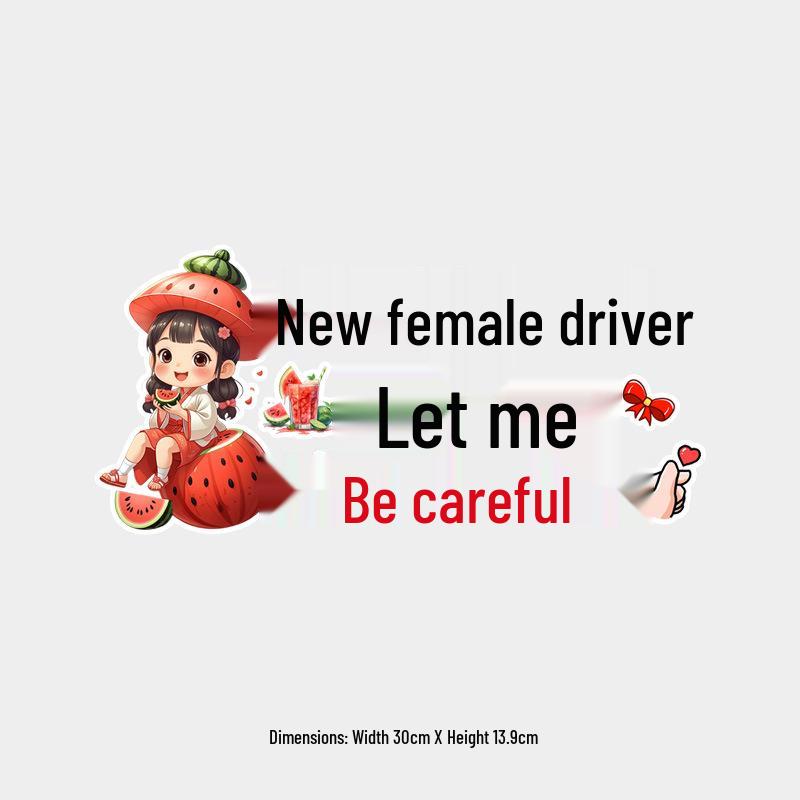 New Female Driver - Cute Heart Rear Window Car Sticker
