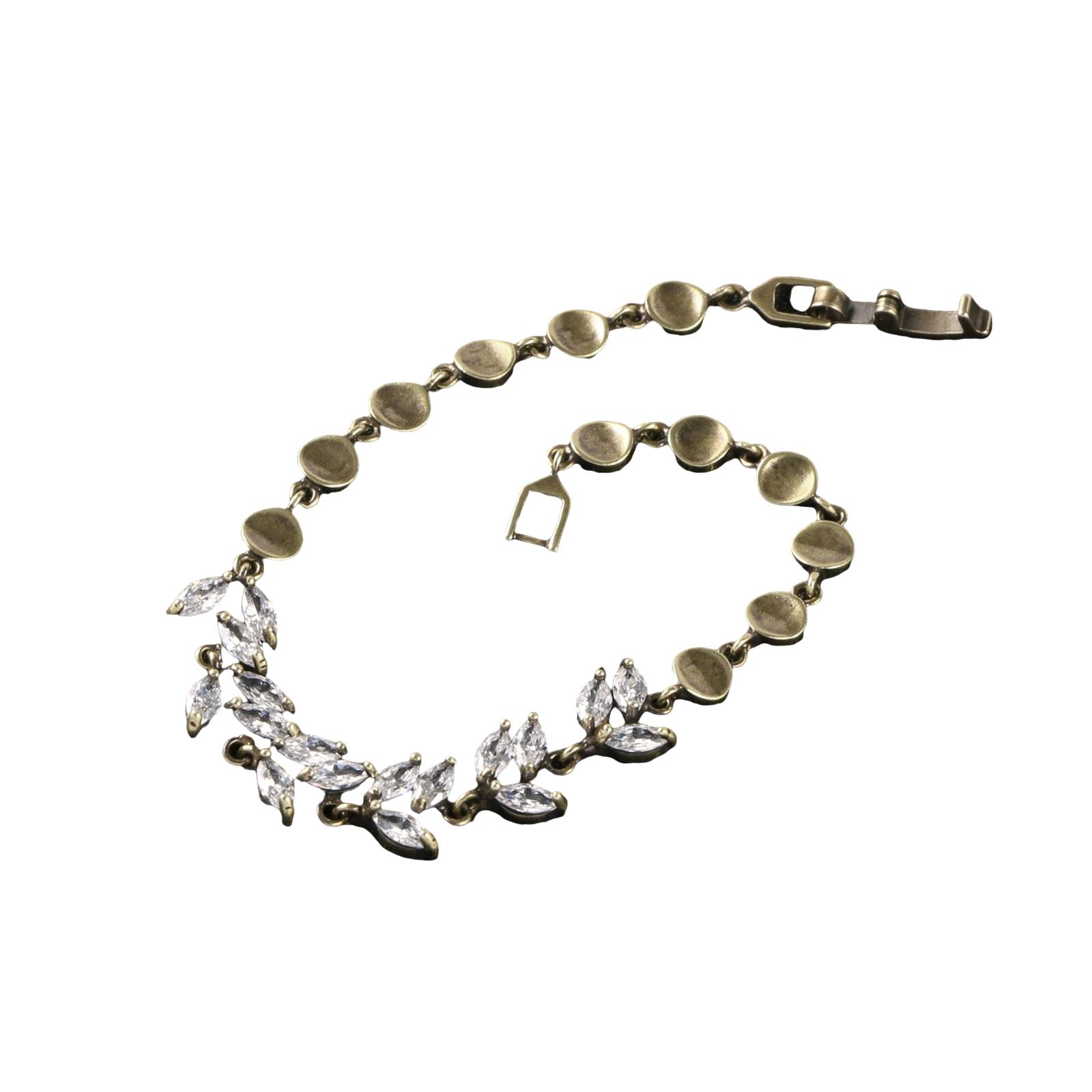 

Винтажный вдохновенный серебряный браслет из латуни со стразами, сочетающий средневековый стиль и современную моду для женщин на каждый день