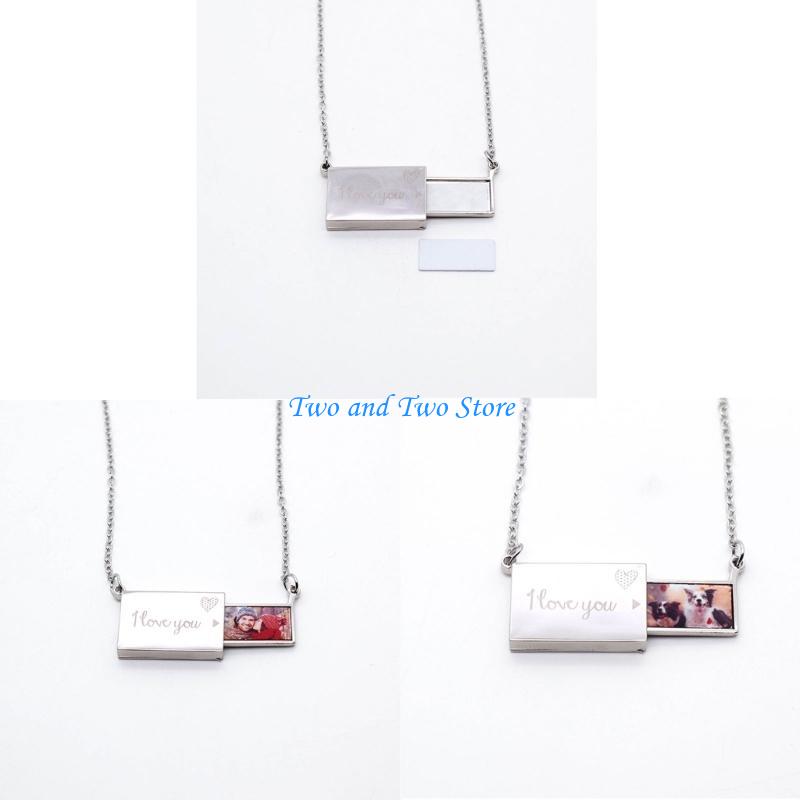 HX6F Sublimation Necklace Storage Drawer Necklace Unique Chain Necklace Pendant Necklace Alloy Material for Daily Party серебряный