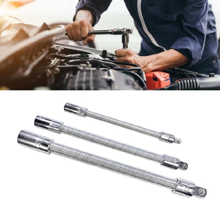3Pcs Flexible Drill Bit Extension Rod Set Bendable Socket Extension Bar Shafts Flexible Socket Wrench Extension Rod Set