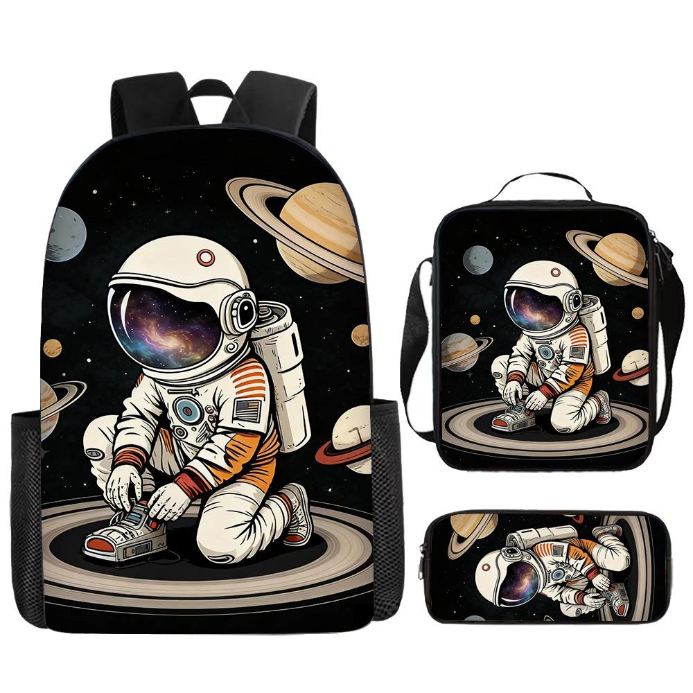 Astronauta Spaziale Anime Set da 3 Pezzi Zaino Studente Scuola Borsa a Spalla Bambino Carino Zaino da Viaggio Regalo di Compleanno per Bambini