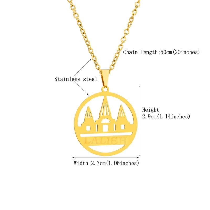 Stylish Neckchains Ethnic Yazdi Lalish Temple Pendant Necklace Unisex  Collarbone Chain Accessory Neck Jewelry Ornament