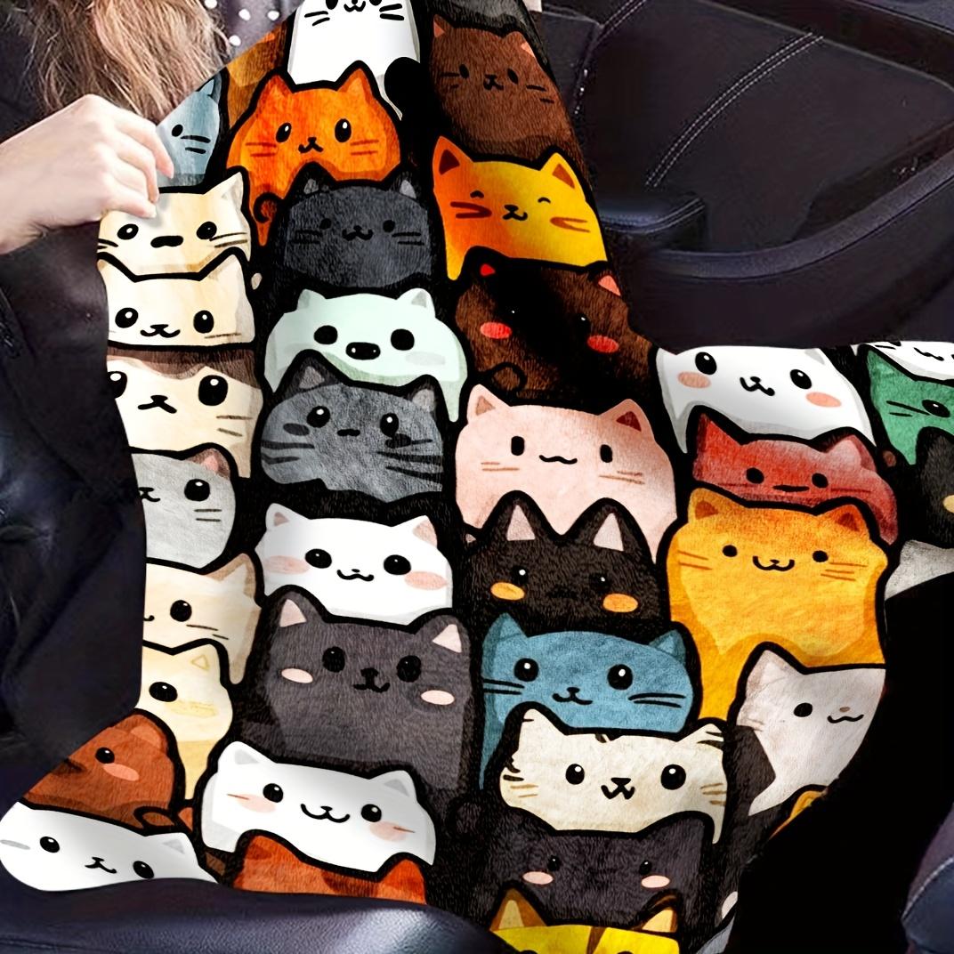 

Cute cartoon cat pattern Flannel printed blanket suitable for all seasons suitable for living room office sofa and travel 75x100cm (30x40inch)