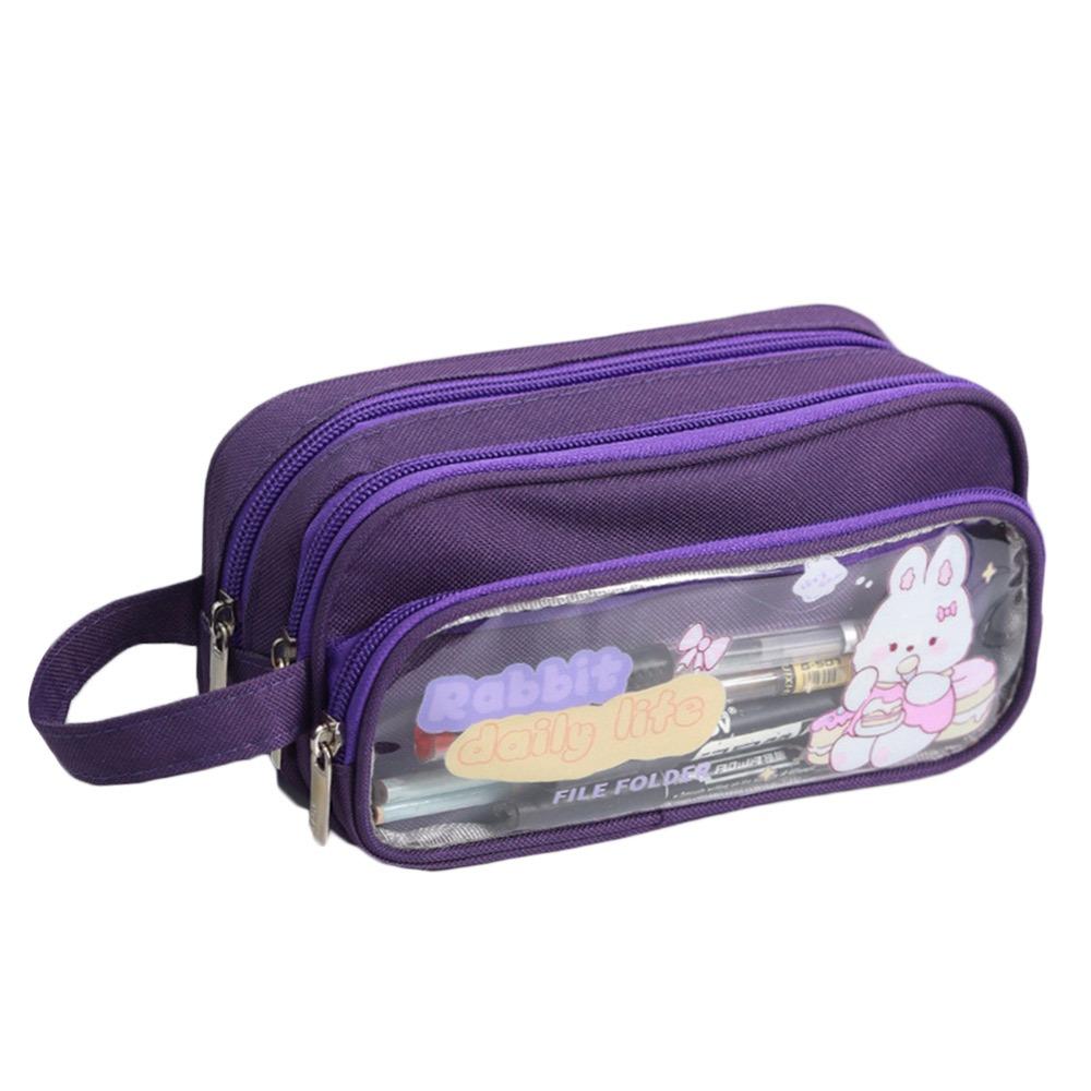 

Capybara Pen Bag Large Capacity Stationery Organizer New Pencil Case for Students фиолетовый