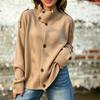 Autumn/Winter Women's High Collar Button-Embellished Knit Cardigan