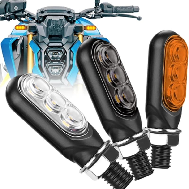 Dynamic Flow Design Motorcycle Turn Signals Compact High Brightness LED Weatherproof Strong Construction for Riding