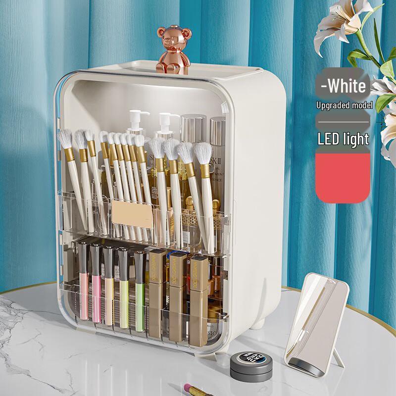 GOWKE Dustproof Acrylic Desktop Storage Box with Light