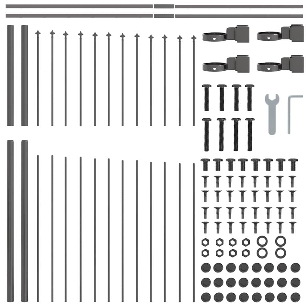 Garden Fence Woerden Gray 170 X 165 Cm Powder Coated Steel