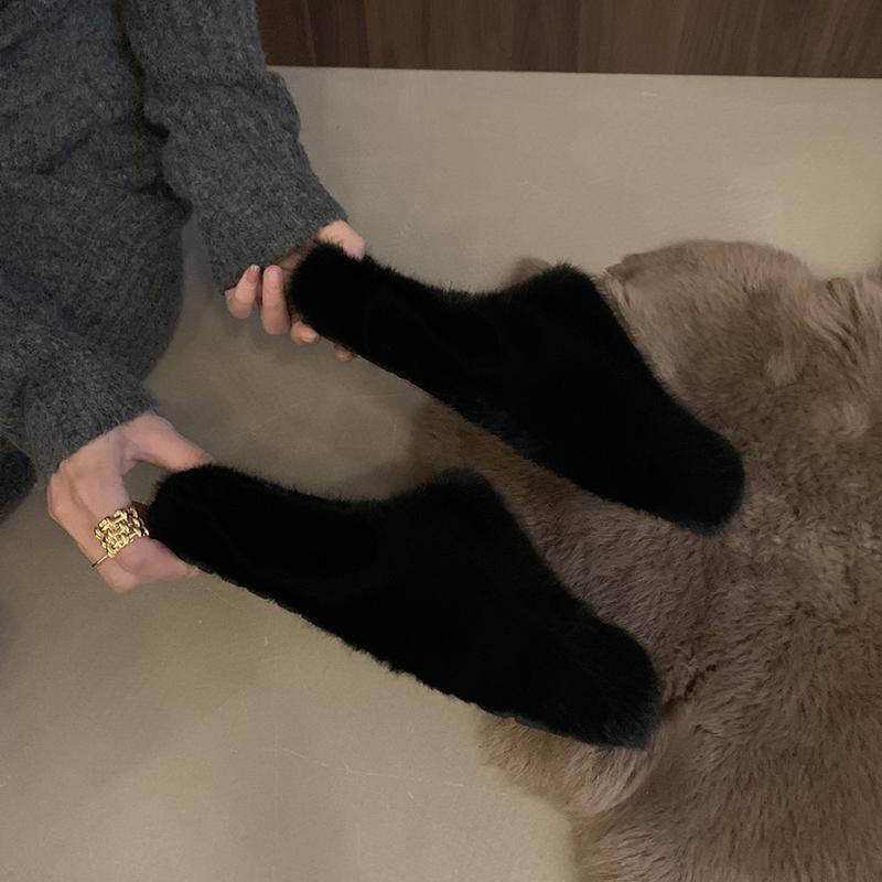 Mode Winter Damen Warme Cartoon Hauspantoffeln Prägnante Schuhe mit runder Zehenpartie Damen Komfort Schlafzimmer Ballerinas Pantoletten