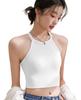 Kayuuhin Short Tank Top with Camisole with Neck Can Be Worn As a Tank Top Sleeveless Perfect for Dance and Solid Popular and Stylish Size Women's