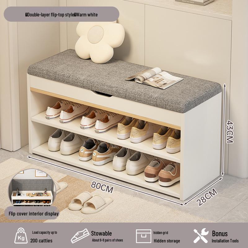 

Табурет для переобувания и шкаф для хранения: Прихожая, обувница, скамья и встроенный шкаф для дома Large Capacity Shoe-changing Stool