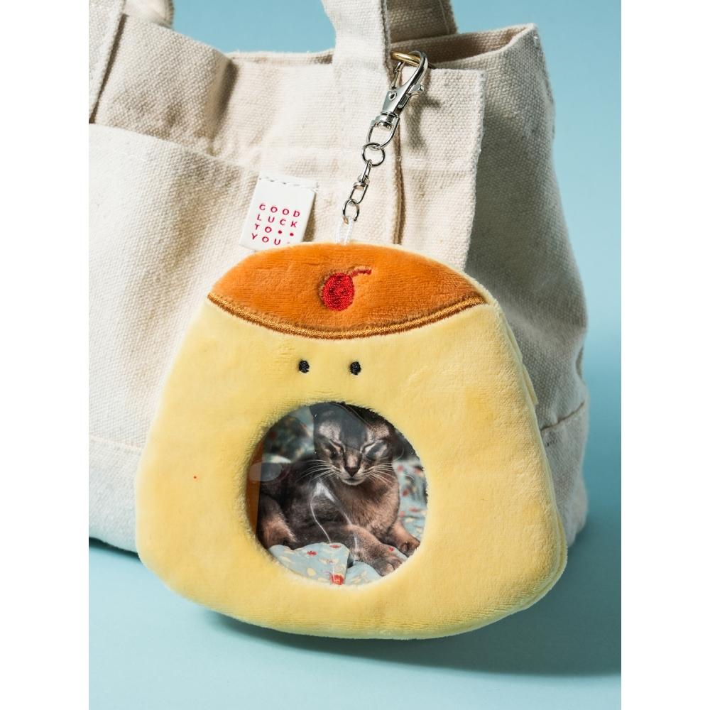 Daiso Pudding Key Ring Clear Window Pouch