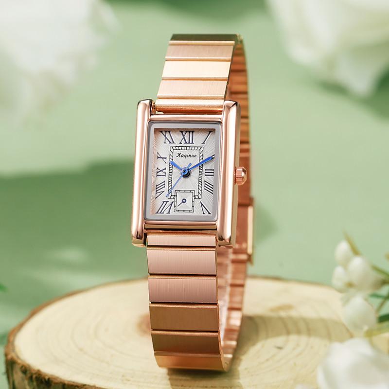 Edelstahl Quadrat Damen Quarz Uhr - Modisches High-End Design