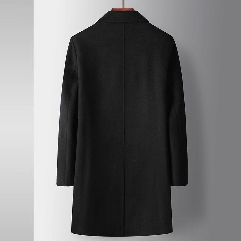 Autumn and Winter Double-breasted Cashmere Trench Coat, Take-off Goose Down Liner, Youth Business Double-sided Woolen Warm Jacket