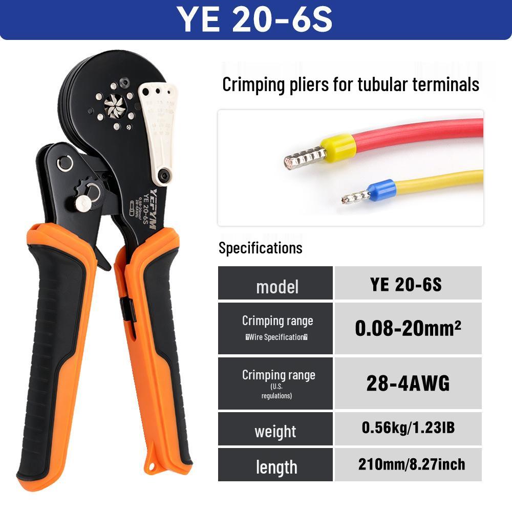 Tubular Insulated Needle Crimping Pliers 4/6-Sided Electrician's Terminal Crimpers
