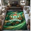 Real Betis Football Print Crystal Velvet Rug, Comfortable Water Absorbent Non Slip Indoor Floor Carpet