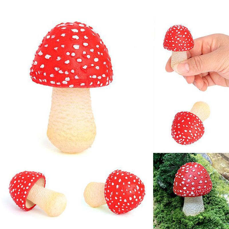 Mini Fairy Garden Miniatures Mushroom Garden Decoration Resin Mushroom Craft Miniature Artificial Bonsai Small Ornament