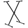 VidaXL Ensemble de support de clavier et de tabouret Noir