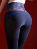 Lace Waist Fashion Printing Pantyhose Women'S 120D Thicken Stocking Sexy High Rise Shaping Wear Deep Crotch Seamless Tights
