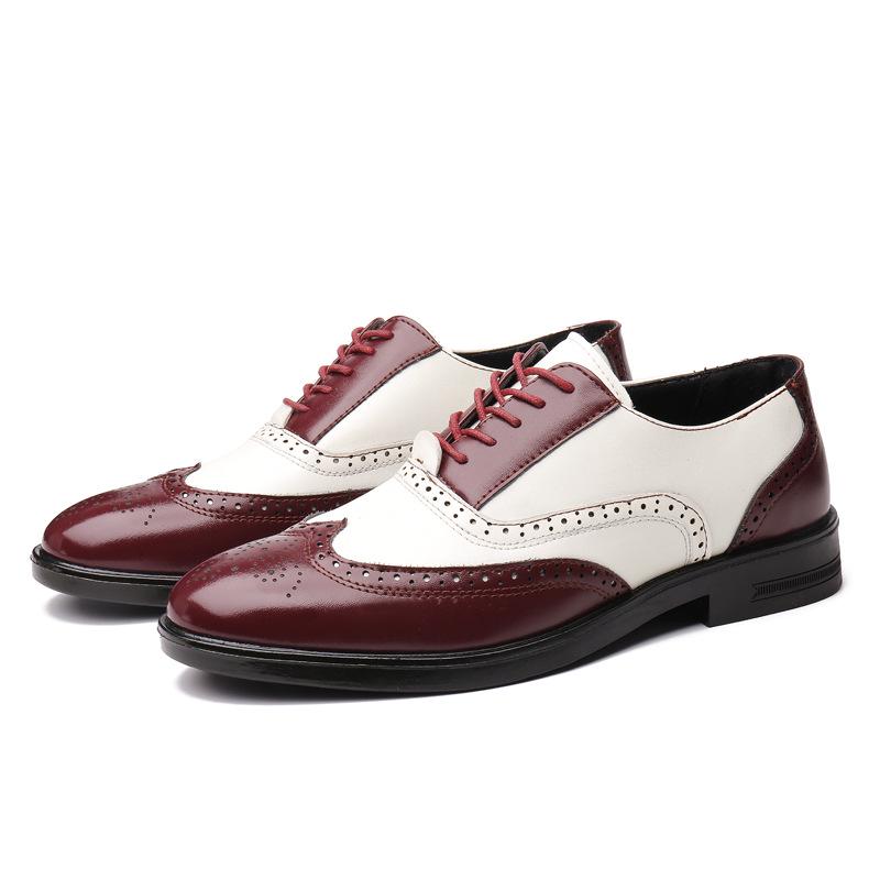 

Men s Spring/Summer Brogue Leather Shoes - Stylish, Formal/Casual, Large Sizes Available 44 червоний