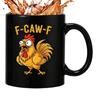 Chicken Style Mug Ceramic Hot Coffee Cup F-Caw-F Chicken Pattern Mug Ceramic Farmhouse Themed Coffee Mug Animal Tea Cup