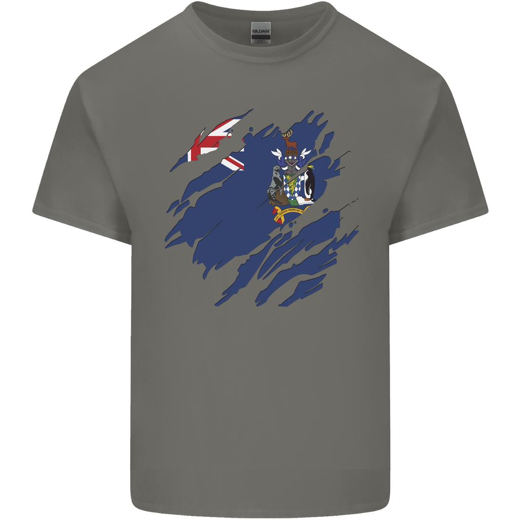 Torn Flag South Georgia and Sandwich Islands Unisexs Light Cotton TShirt