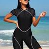 Women S Color Block Zip One Piece Swimsuit Bikini Surfing Suit