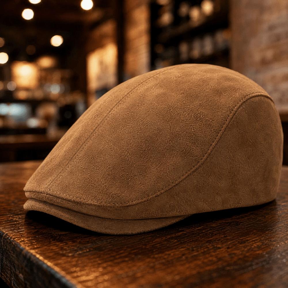 Solid Color Winter Forward Hat Warm Retro Flat Cap Unisex Suede Newsboy Cap Daily