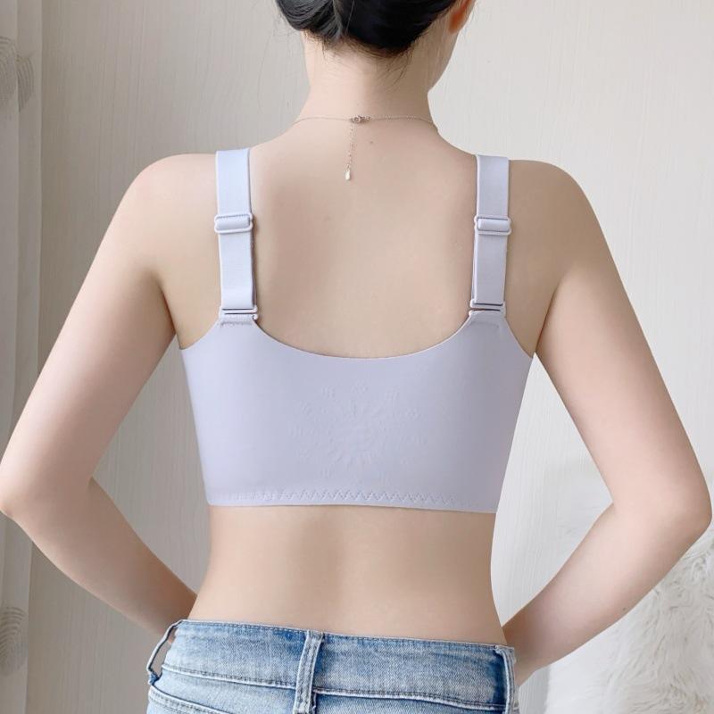 Front Button Lingerie Women's Summer Thin and Beautiful Back Lingerie Gathered Bra Plus Size Bra