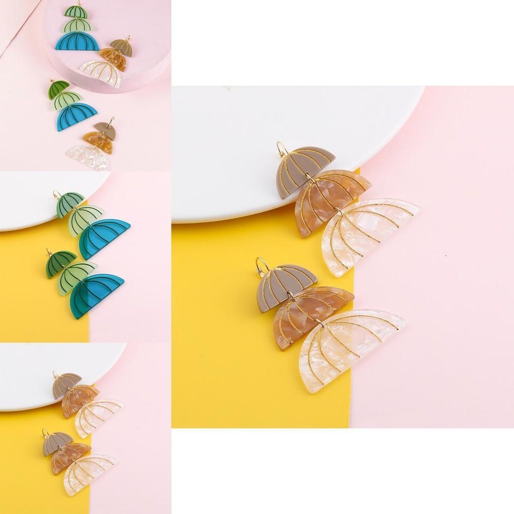 Geometric Modern Earrings For Women Stylish And Versatile Half Circle Design
