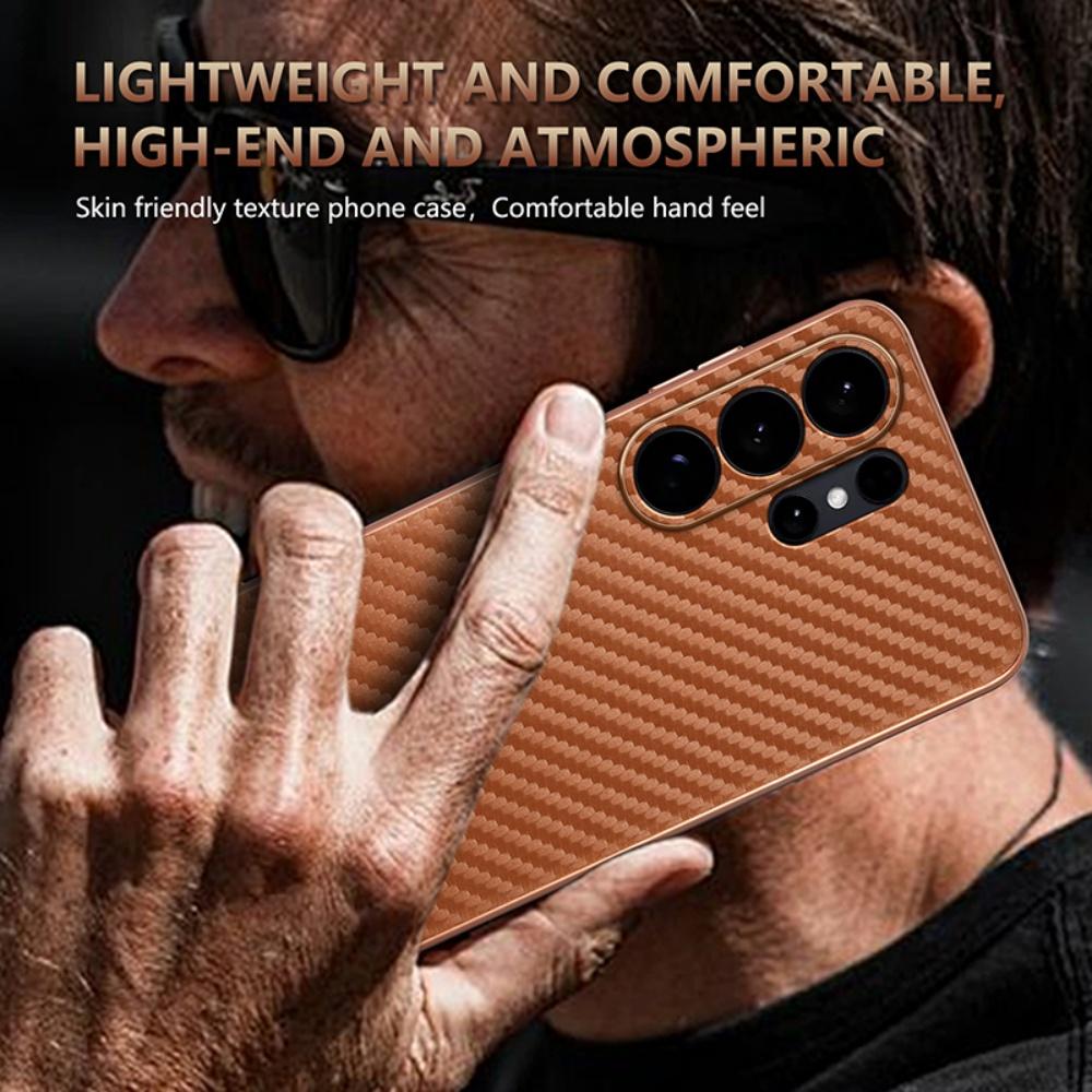 Matte Plating Carbon Fiber Cooling Breathable Armor Case Samsung S26 S22 Ultra S25 Edge S24 S23 Plus Ultra Thin Anti Drop Cover