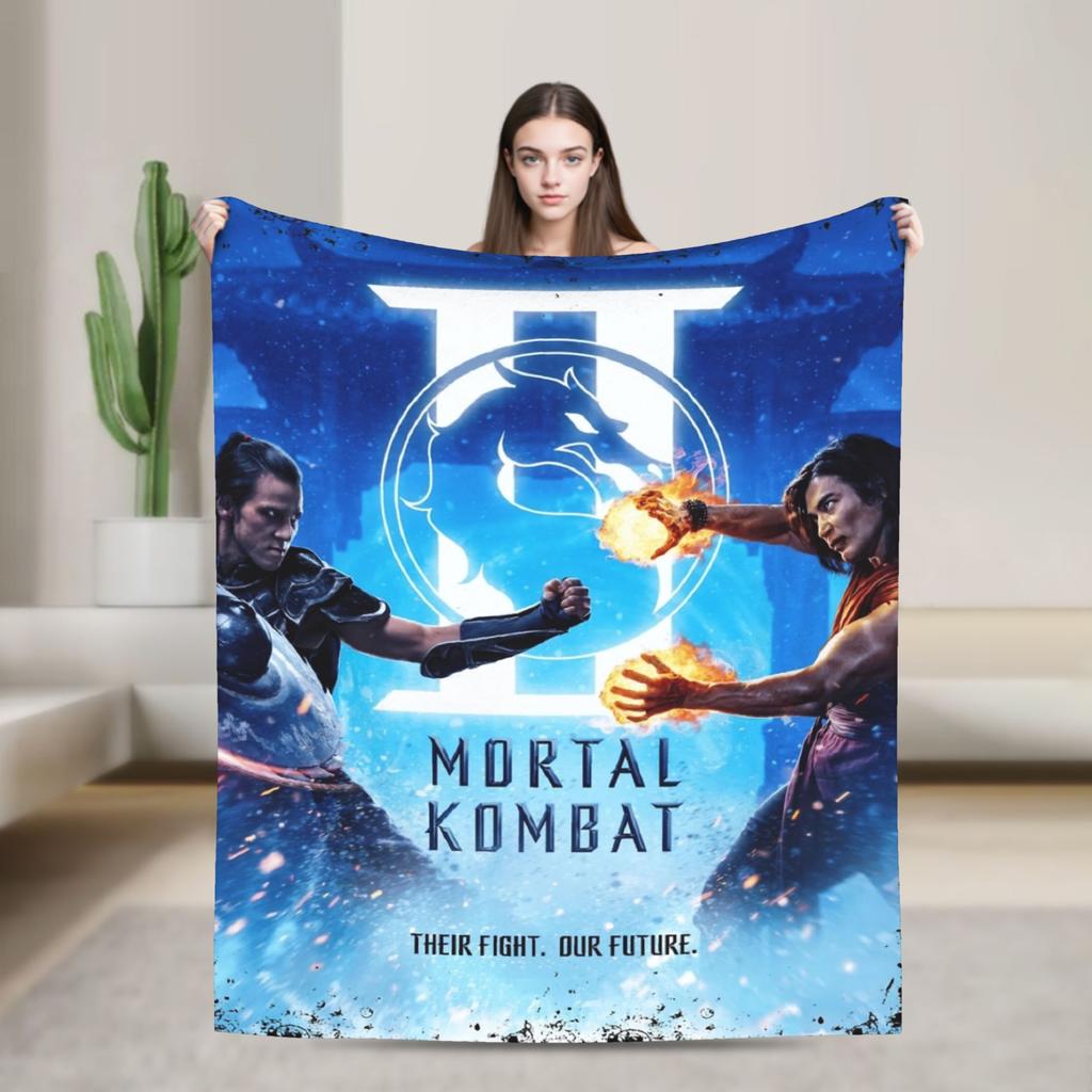Mortal Kombat Smoke MK Blankets Fleece Warm Throw Blankets for Bedroom Sofa Bedspread