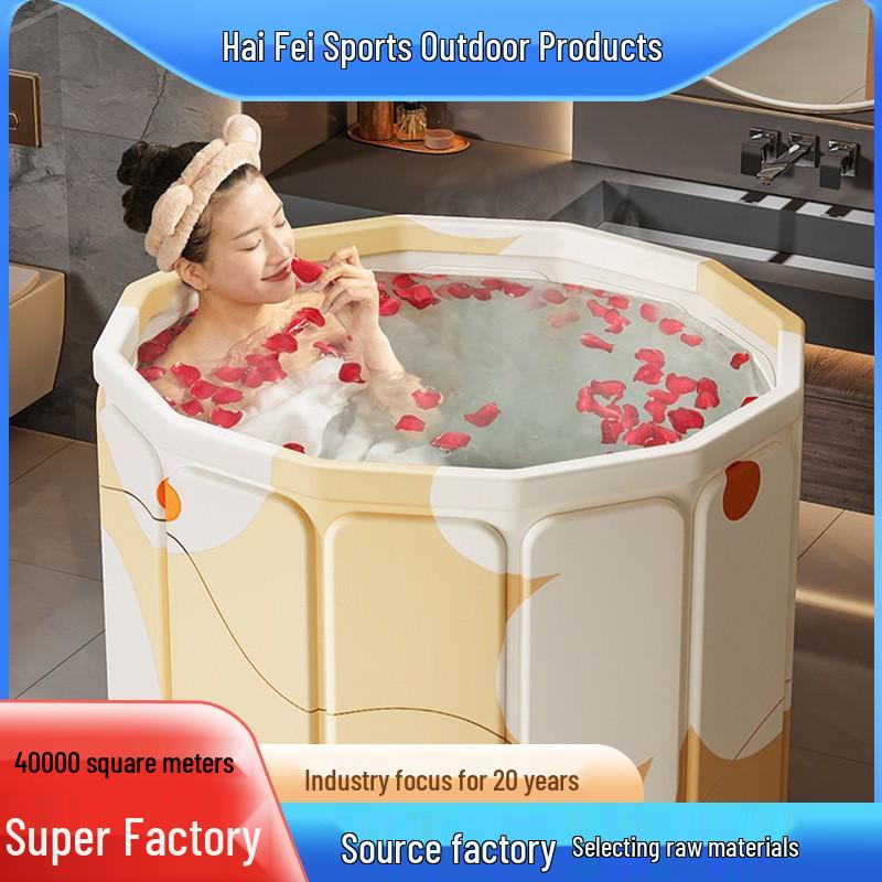 Collapsible Full-Body Bathtub for Adults and Children, Ideal for Bathing, Soaking, and Swimming.