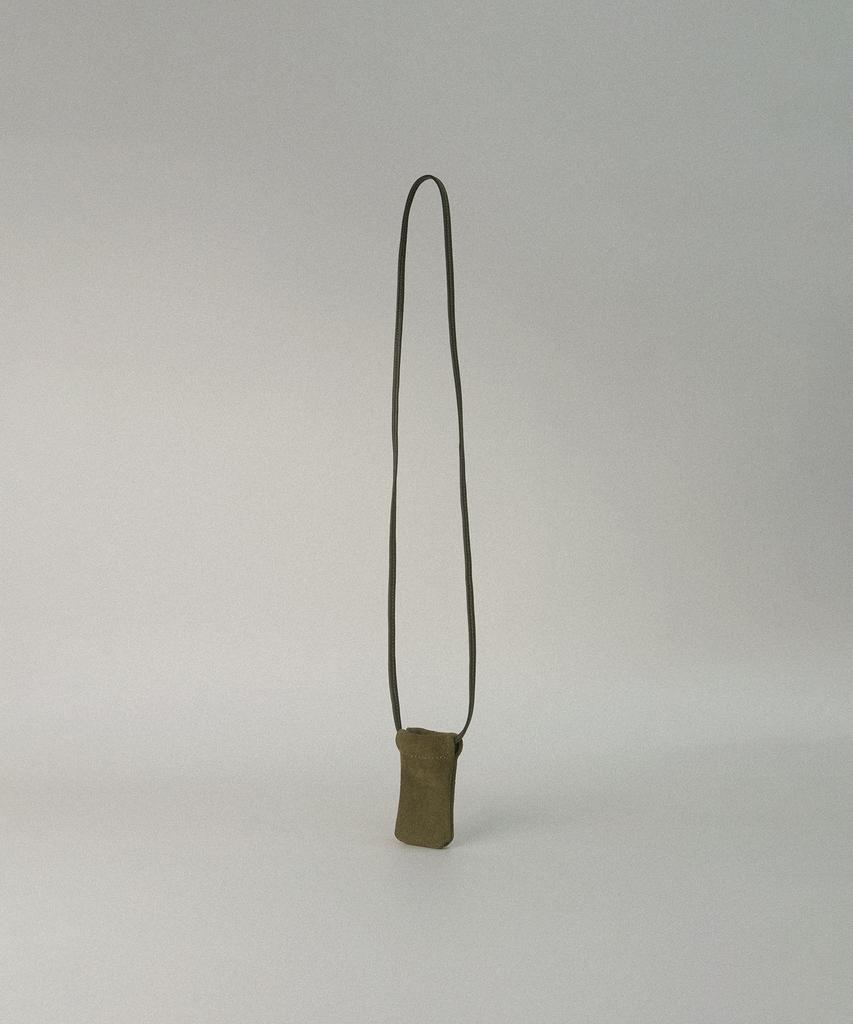 Aubour Lip Balm Bag (Suede Olive) _ From Italy