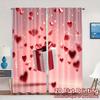 2pcs, 2D FLAT PRINTING Curtains (Without Rod) Heartful Gift Popular Print Curtains Versatile Polyester Fabric Curtains Outdoor
