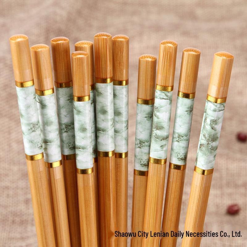 All-Platform Marble Print Mold-Proof Anti-Slip Five-Color Natural Nanmu Bamboo Chopsticks