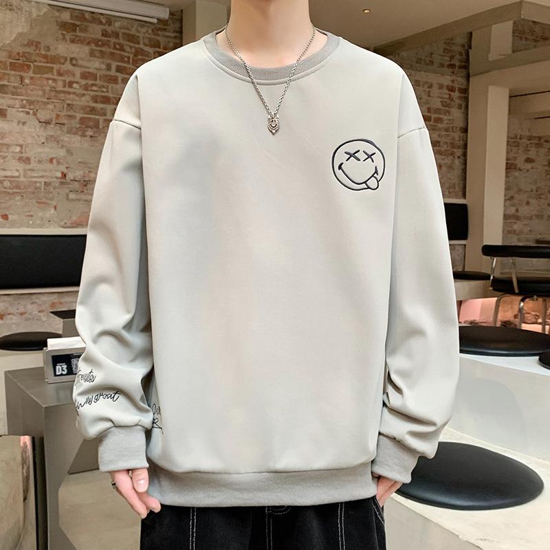 Pulover Smiley Bărbați Primăvară Nou Gât Rotund Cămașă de Fund Tineret Top Casual Larg