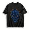 Dark Style Spiked Demon Skull Print Trendy Casual Short Sleeve T-Shirt Pure Cotton T-shirt
