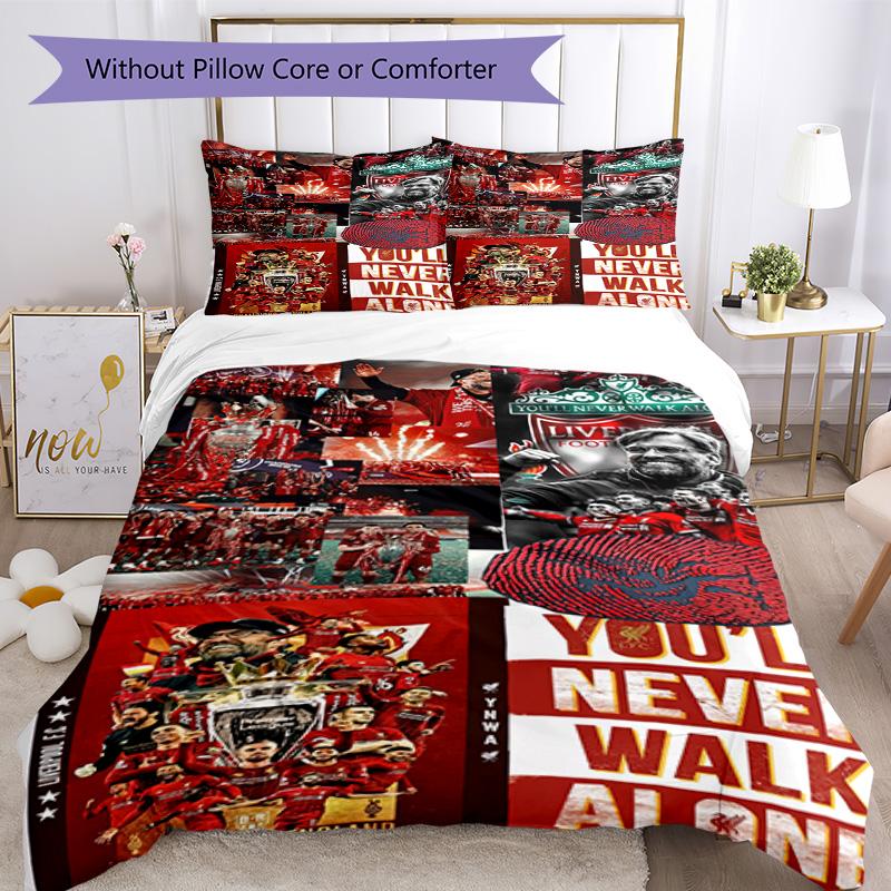 Liverpool Football Bedding Set Breathable Duvet Cover With Pillowcases Home Decoration Birthday Gift