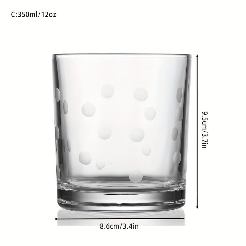 Conjunto de 6 copos de cristal sem chumbo - Copos de vidro de 12 oz cortados à mão para uso diário, para coquetéis, café gelado, chá gelado - Lavável na máquina de lavar louça