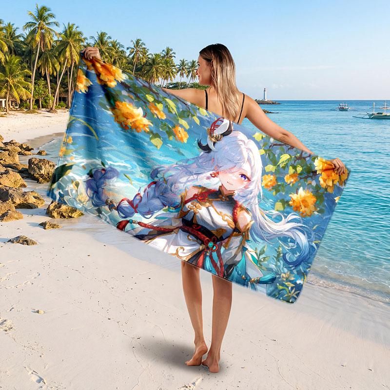 Large Beach TowelGenshin Impact Soft Absorbent Towel Beach Bath Home Use