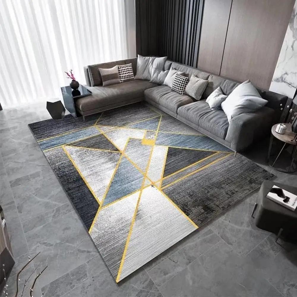 Geometric Pattern Living Room Carpet Bedroom Anti-Slip Rug Hotel and Homestay Floor Mat Home Decoration Mats