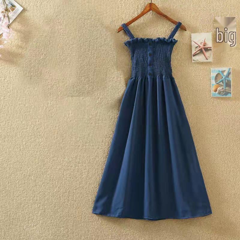 2026 Women's Plus Size Slimming Fairy Camisole Slip Dress with Pleated Hem for Summer