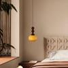 Mid-Century Wabi-Sabi Walnut Glass Pendant Light for Entryway, Hallway, Bar, Study, or Bedroom.