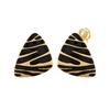 Fashionable Metal Geometric Enamel  Earrings Simple Mosquito Ear Clips