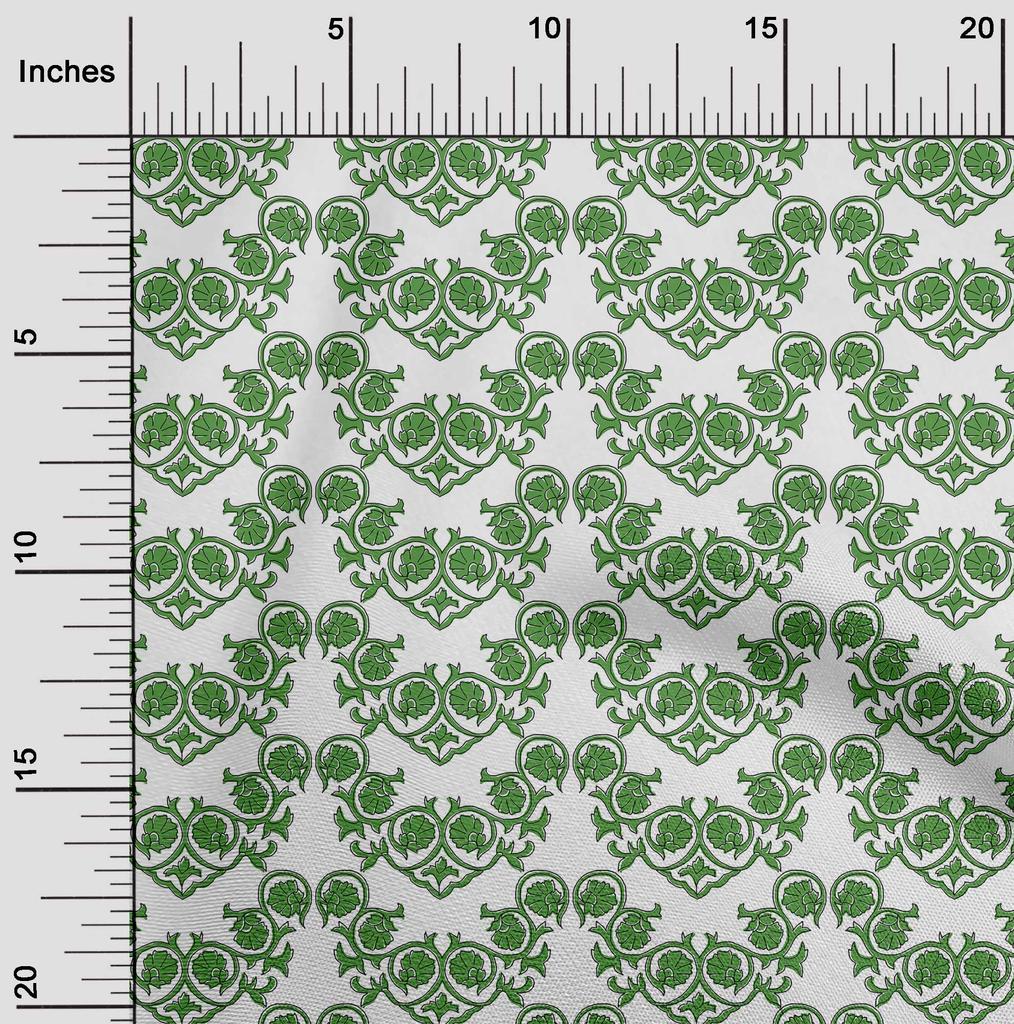 oneOone Cotton Cambric Forest Green Fabric Block Sewing Material Print Fabric By The Yard 42 Inch