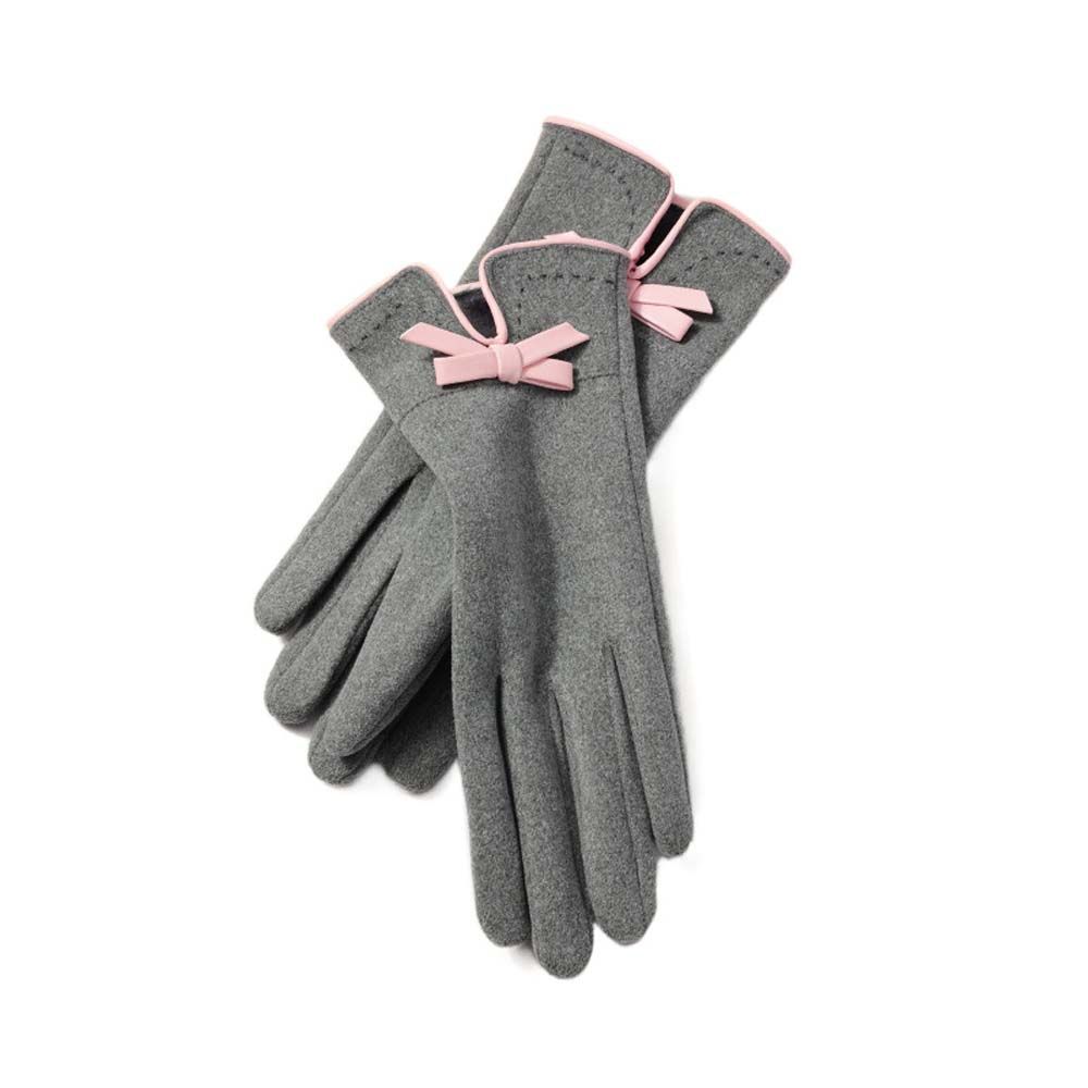 Bowknot  Five Fingers Windproof Non-slip Gloves Women Winter Gloves Women Finger Gloves