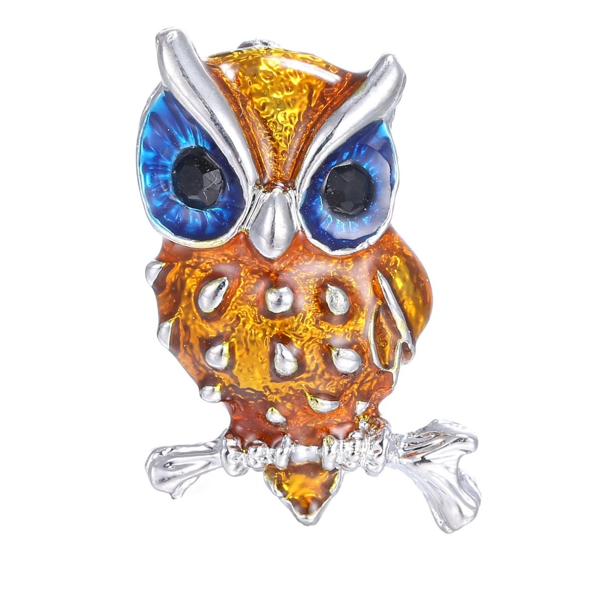 

Vintage Trendy Enamel Owl Brooches For Women Men Dainty Lovely Vivid Flying Bird Owl Animal Lapel Pins Banquet Wedding Jewelry