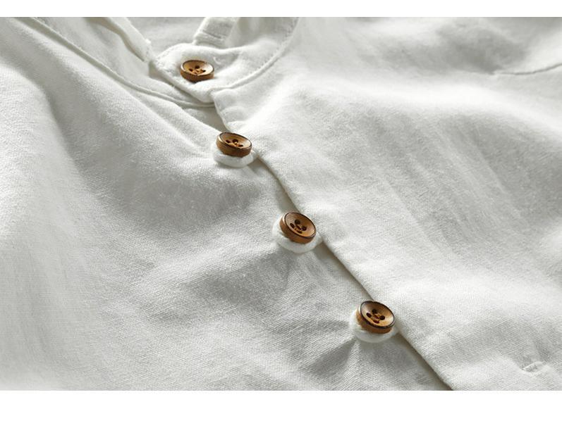 2025 Men's Casual Linen Shirt - Autumn/Winter Chinese Style with Stand Collar