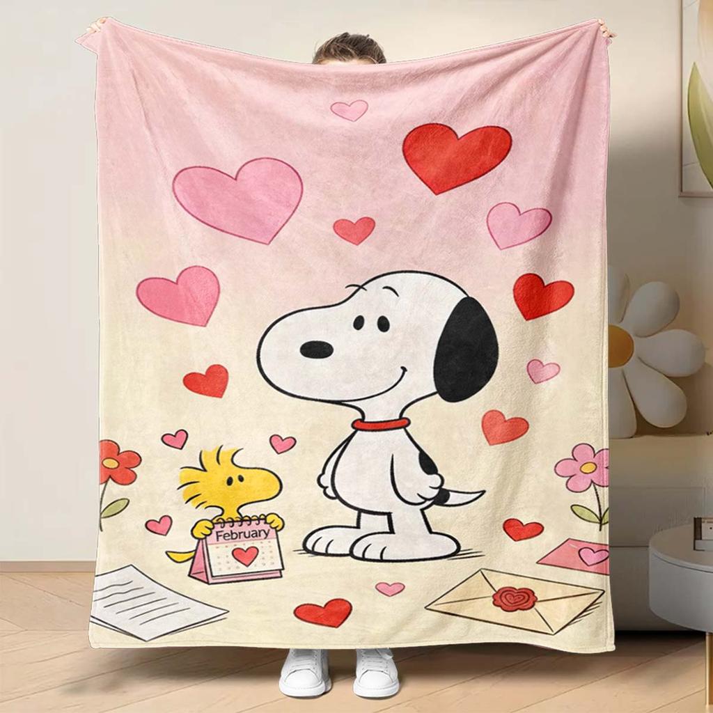 Warm blanket, Snoopy cartoon pattern, comfortable nap blanket, soft and skin-friendly, a great gift for friends and family.